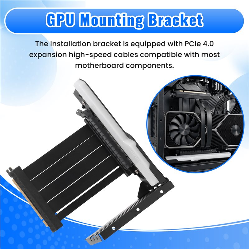 Soporte vertical para montaje  - Pcie 4.0 X16 Riser Cable 90 Degree reseña y precio