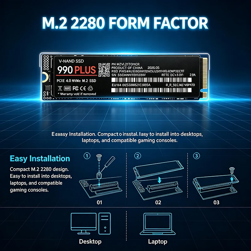 SSD NVMe PCIe 4.0 M.2 990 Plus - M.2 Nvme 4Tb Pcie 4.0 Ssd reseña y precio